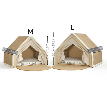 Enclosed Cat Retreat with Scratching Area and Cozy Interior