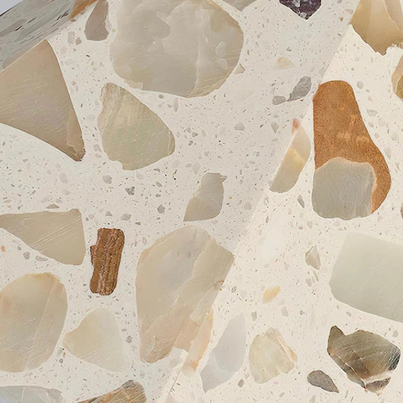 Natural Stone and Timber Hanging Light with Custom Height