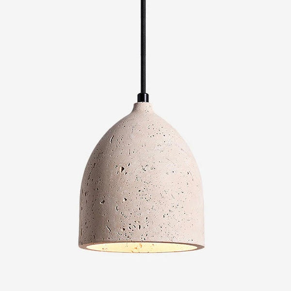 Elegant Pendant Light with Wood and Stone Fusion