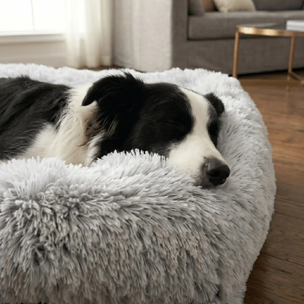 Comfort Plus Dog Bed with Supportive Edges and Easy-Clean Cover