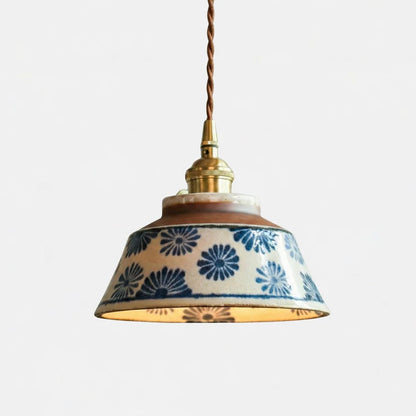 Handcrafted Ceramic Pendant Light with Warm LED Illumination