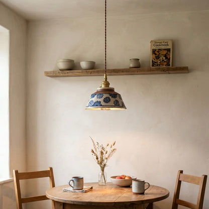 Handcrafted Ceramic Pendant Light with Warm LED Illumination