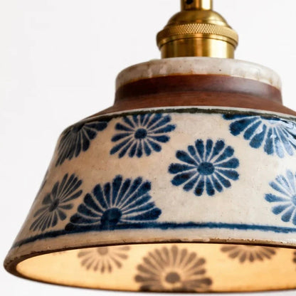Handcrafted Ceramic Pendant Light with Warm LED Illumination