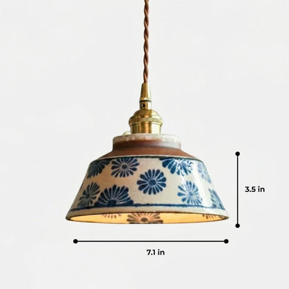 Handcrafted Ceramic Pendant Light with Warm LED Illumination