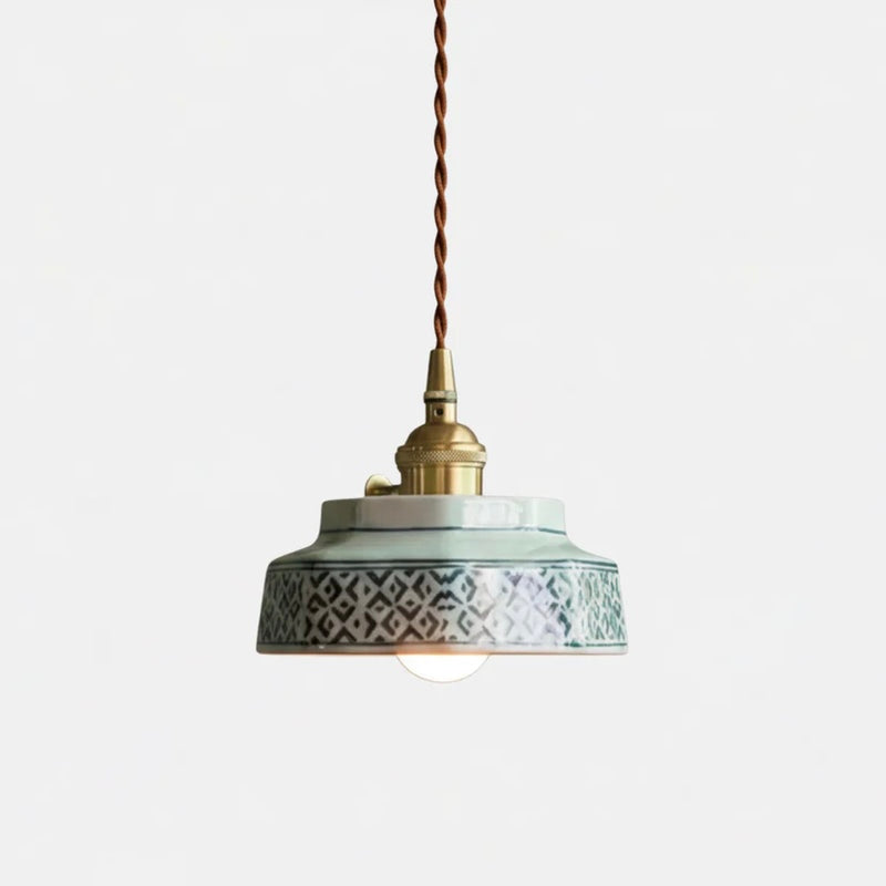 Charming Ceramic Hanging Light with Adjustable Twisted Cord