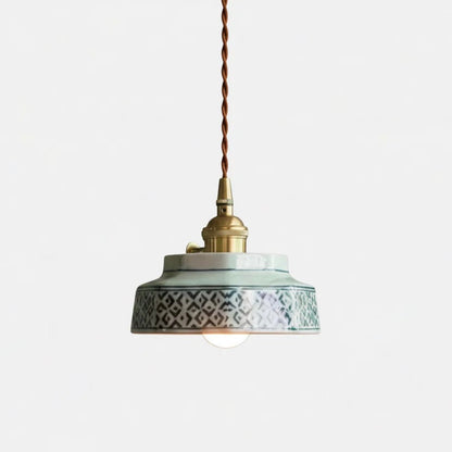 Charming Ceramic Hanging Light with Adjustable Twisted Cord