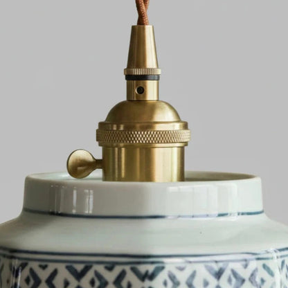 Charming Ceramic Hanging Light with Adjustable Twisted Cord