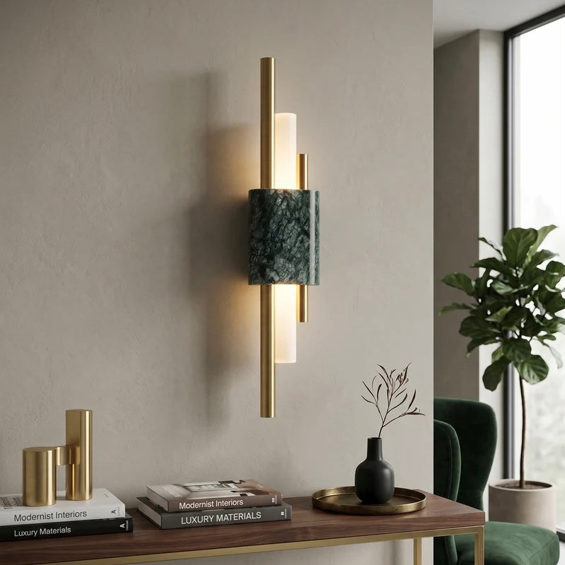 Elegant Stone-Inspired Wall Light with Adjustable Brightness