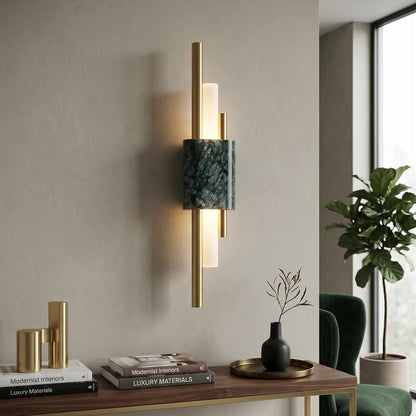 Elegant Stone-Inspired Wall Light with Adjustable Brightness