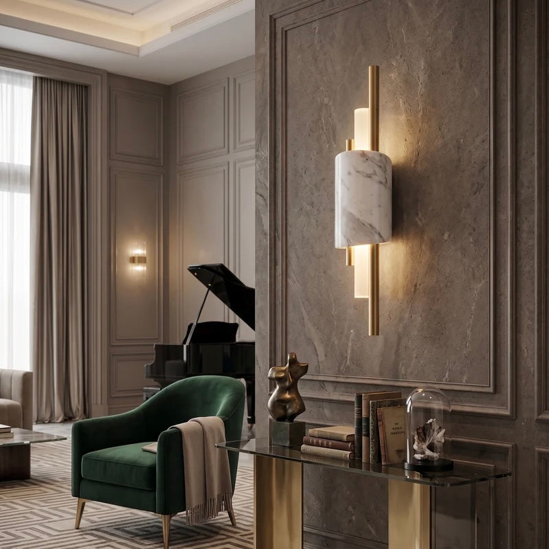 Elegant Stone-Inspired Wall Light with Adjustable Brightness