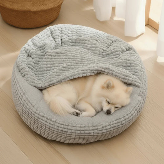 Cozy Enclosed Pet Bed with Fleece Lining for Ultimate Comfort