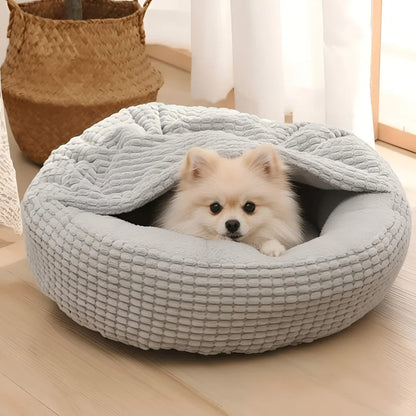 Cozy Enclosed Pet Bed with Fleece Lining for Ultimate Comfort