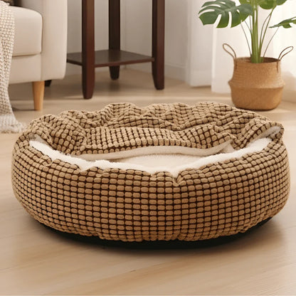 Cozy Enclosed Pet Bed with Fleece Lining for Ultimate Comfort