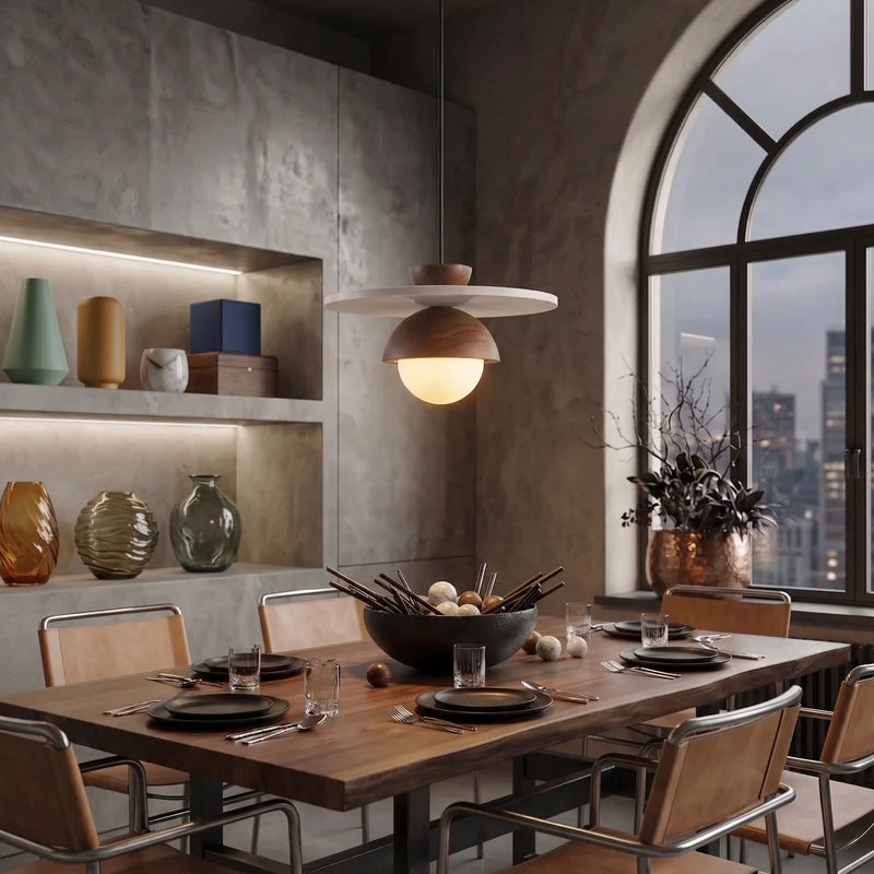 Illuminating Globe Pendant Lamp with Natural Elements