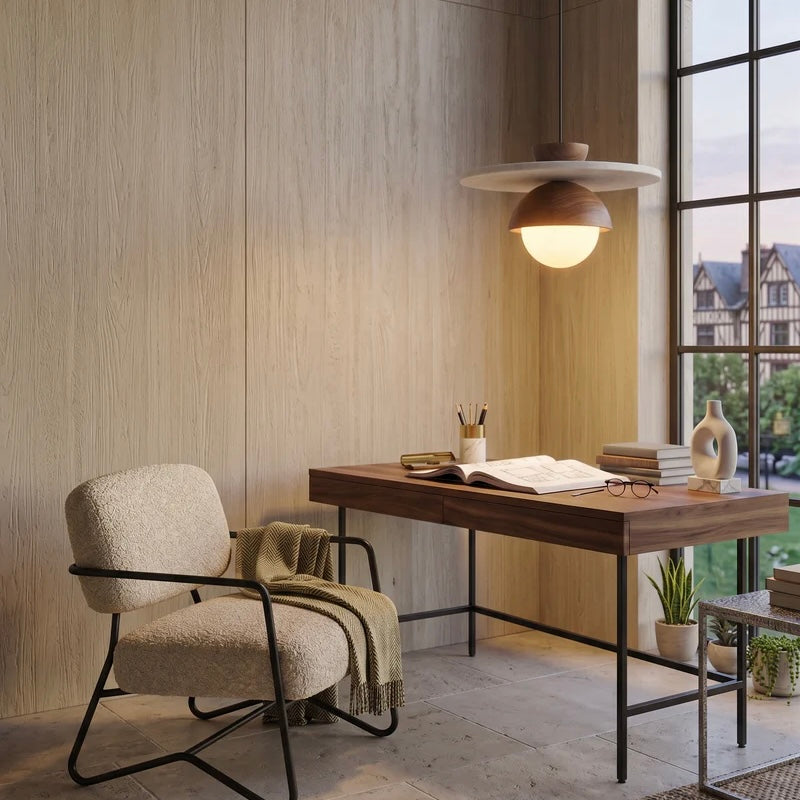 Illuminating Globe Pendant Lamp with Natural Elements