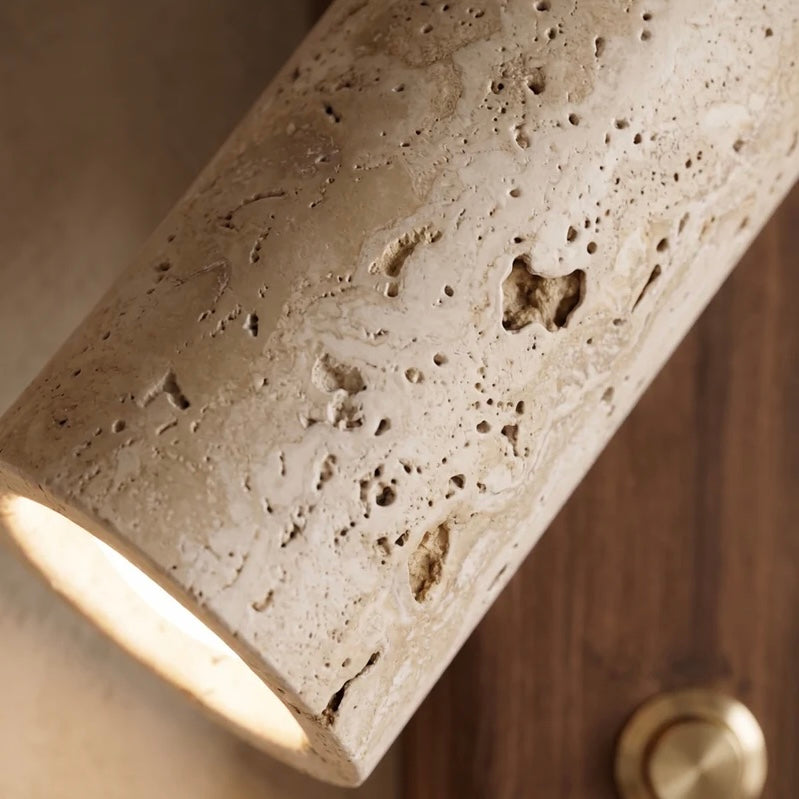 Sleek Wall Lamp with Natural Elements and LED Lighting