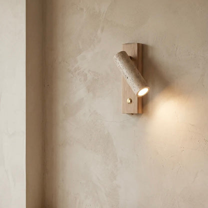 Sleek Wall Lamp with Natural Elements and LED Lighting
