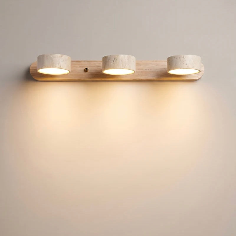 Natural Stone and Wood Wall Fixture
