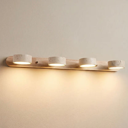 Natural Stone and Wood Wall Fixture