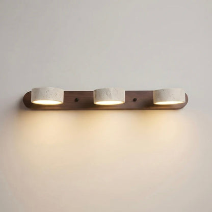 Natural Stone and Wood Wall Fixture
