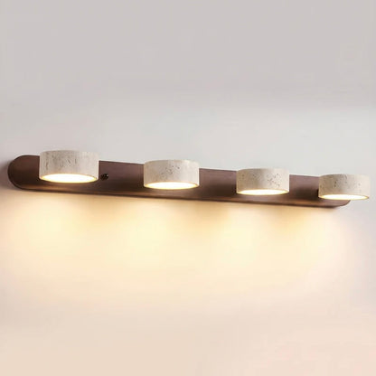 Natural Stone and Wood Wall Fixture