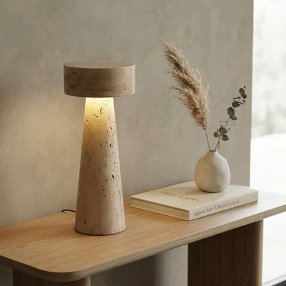 Elegant Stone Table Lamp with Integrated LED Light