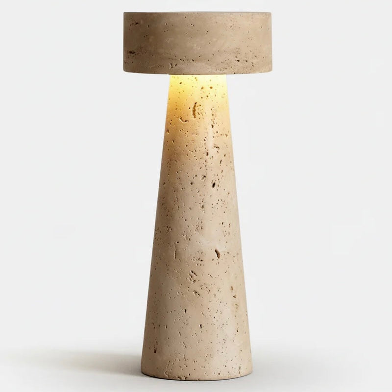 Elegant Stone Table Lamp with Integrated LED Light