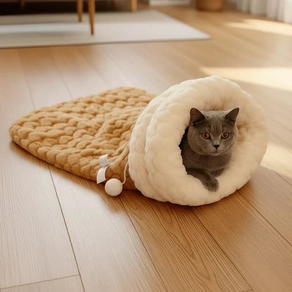 Cozy Cat Rest Nest with Enclosed Comfort and Easy Care