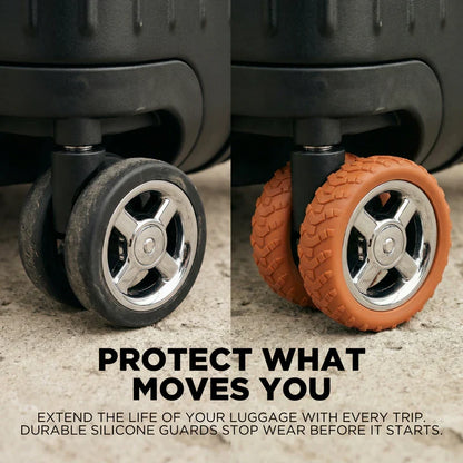 Travel Wheel Shields with Impact-Resistant Silicone, Set of 8