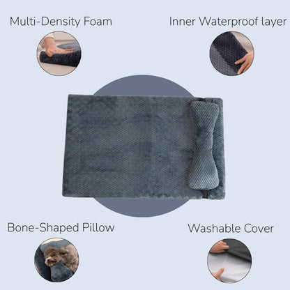Cozy Dog Bed with Elevated Pillow and Easy-Clean Cover