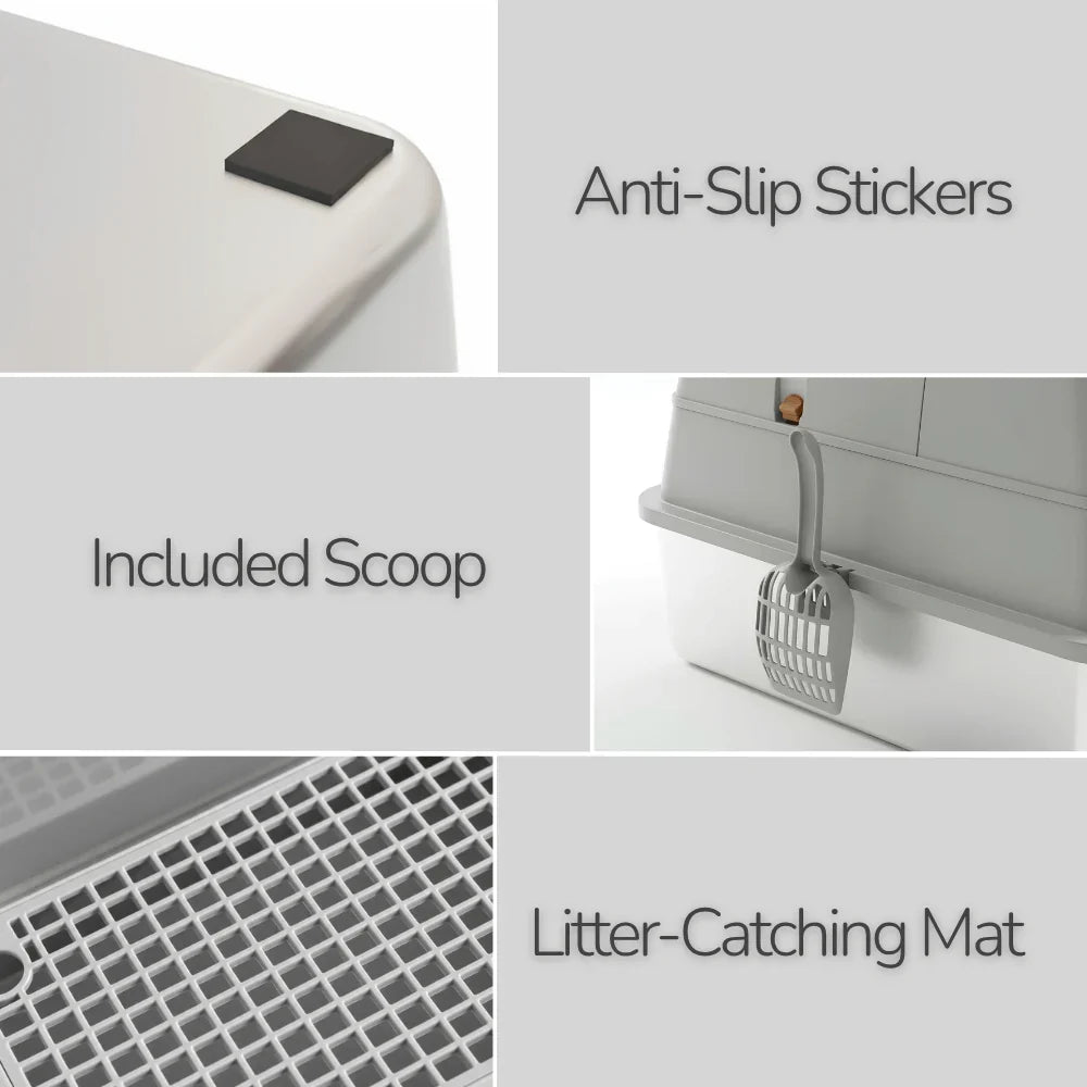 Elegant Stainless Steel Cat Litter Box with Easy Access Lid