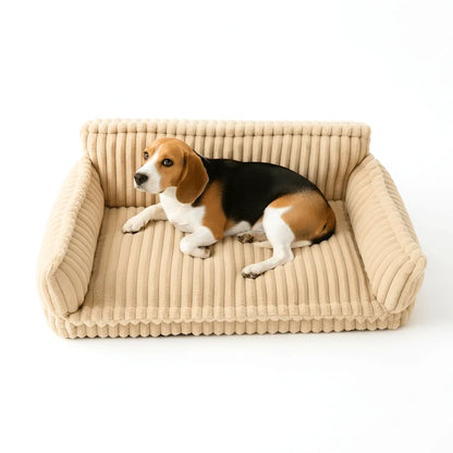 Cozy Pet Lounge Bed with Plush Cover and Easy-Clean Cushion