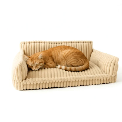 Cozy Pet Lounge Bed with Plush Cover and Easy-Clean Cushion