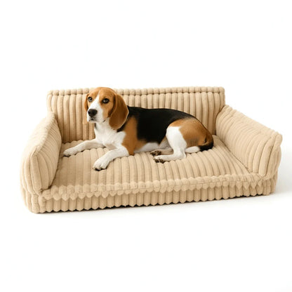 Cozy Pet Lounge Bed with Plush Cover and Easy-Clean Cushion