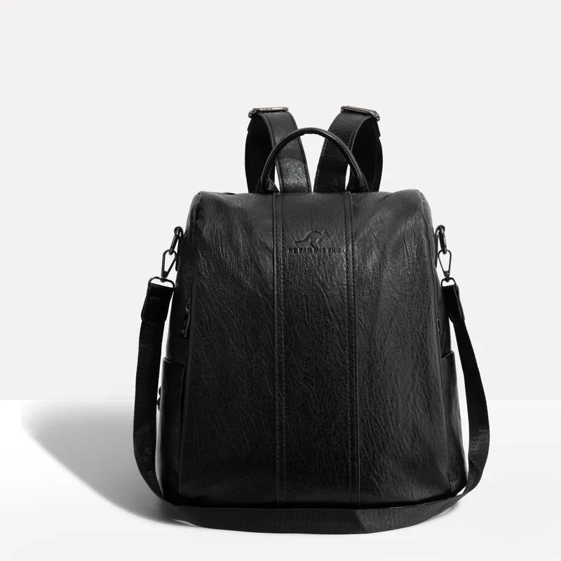 Stylish Anti-Theft Leather Backpack with Versatile Carrying Options