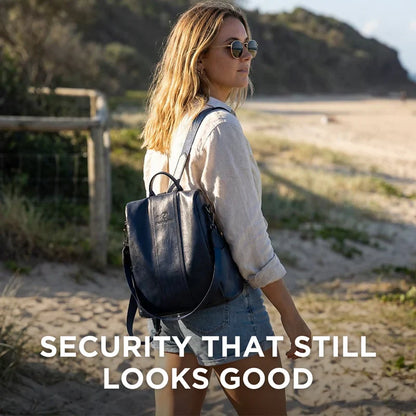 Stylish Anti-Theft Leather Backpack with Versatile Carrying Options