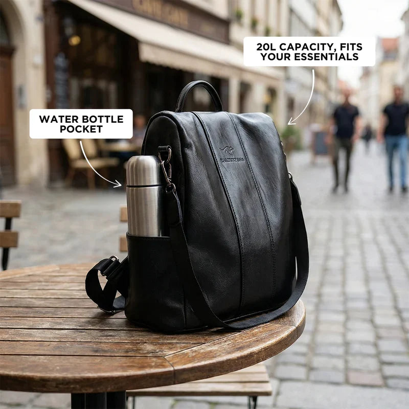 Stylish Anti-Theft Leather Backpack with Versatile Carrying Options