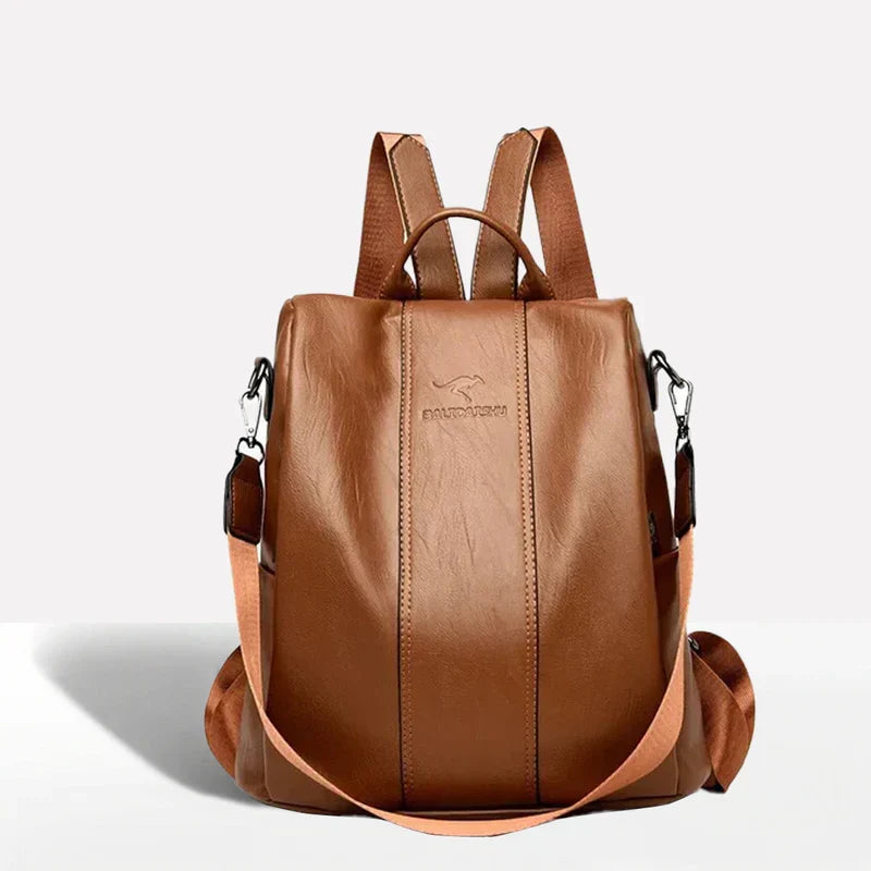 Stylish Anti-Theft Leather Backpack with Versatile Carrying Options