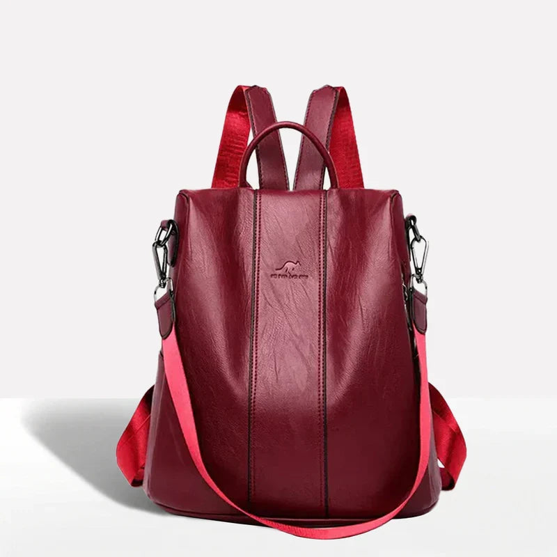 Stylish Anti-Theft Leather Backpack with Versatile Carrying Options