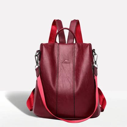 Stylish Anti-Theft Leather Backpack with Versatile Carrying Options