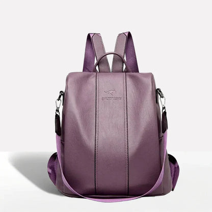 Stylish Anti-Theft Leather Backpack with Versatile Carrying Options