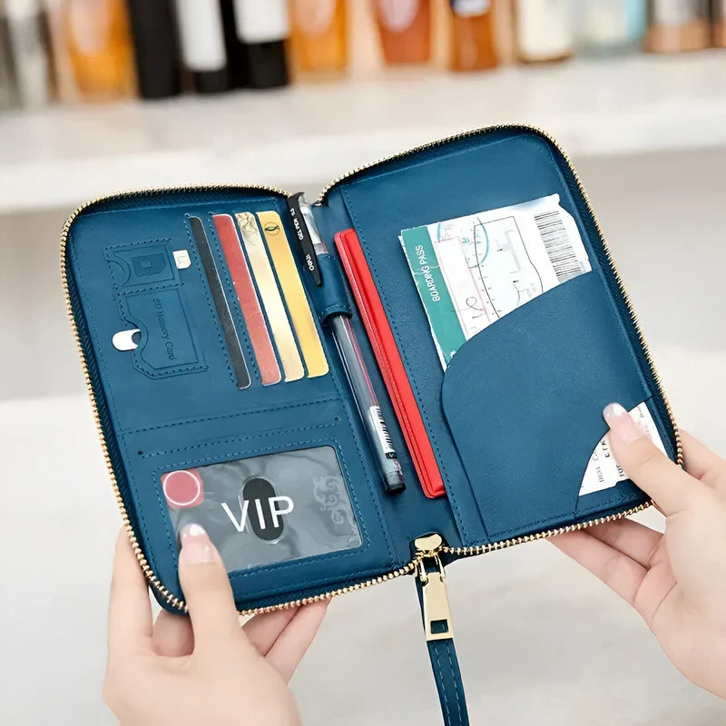 Smart Travel Document Organizer with Waterproof Design