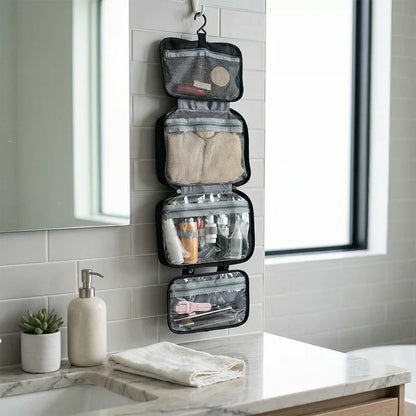 Travel-Ready Hanging Toiletry Storage Solution