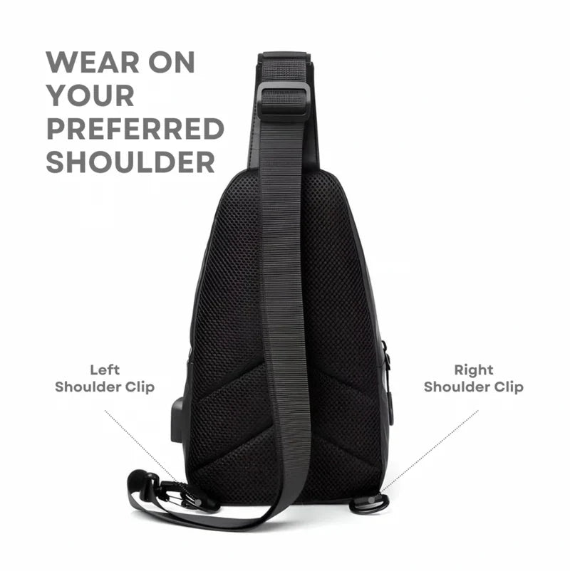Versatile Crossbody Bag with Water-Resistant Fabric & USB Port