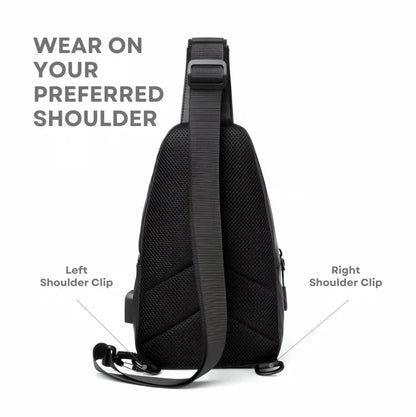 Versatile Crossbody Bag with Water-Resistant Fabric & USB Port