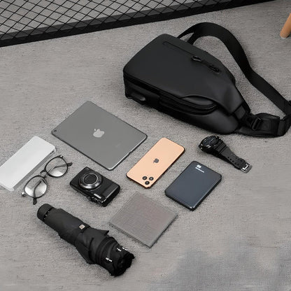 Versatile Crossbody Bag with Water-Resistant Fabric & USB Port