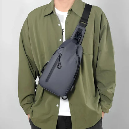 Versatile Crossbody Bag with Water-Resistant Fabric & USB Port