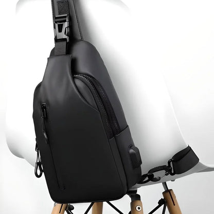 Versatile Crossbody Bag with Water-Resistant Fabric & USB Port
