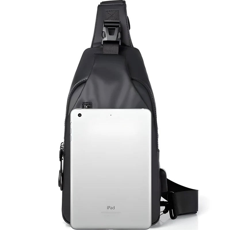 Versatile Crossbody Bag with Water-Resistant Fabric & USB Port