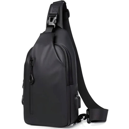 Versatile Crossbody Bag with Water-Resistant Fabric & USB Port